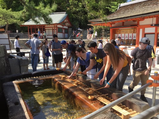 Miyajima Clensing befor entering the shrine a study abroad experience in japan jjc joliet junior college