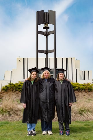 Q&A: The Bopp Family Shares Their Unique Graduation Story Amanda Ashley Audrey bell tower campus center