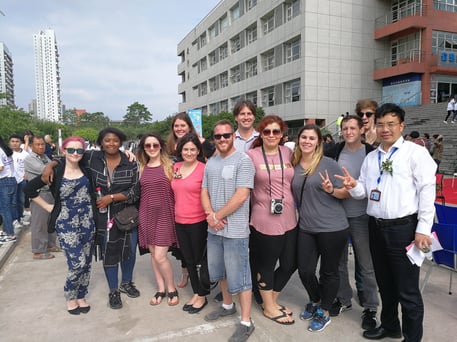 students with pres of nanjing vocational inst of commerce, host college Visiting China A Study Abroad Experience jjc Joliet Junior College