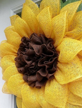 Burlap sunflower wreath
