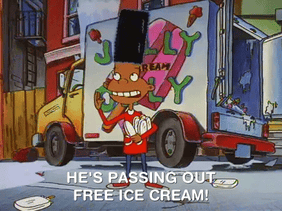 "He's passing out free ice cream!" Hey Arnold GIF